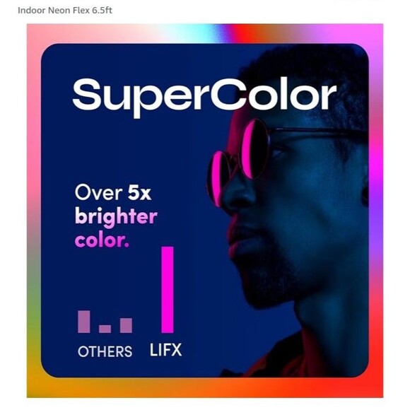 LIFX Neon Flex Smart LED Light Strip – Flexible RGB Color Changing Smart-New - Picture 9 of 10